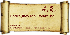 Andrejkovics Romána névjegykártya